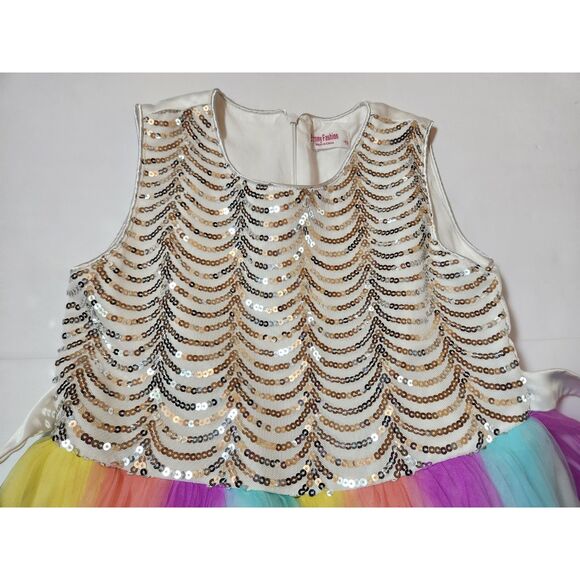 Sunny Fashion Girls Size 12 Dress – Rainbow Colors - Picture 6 of 8